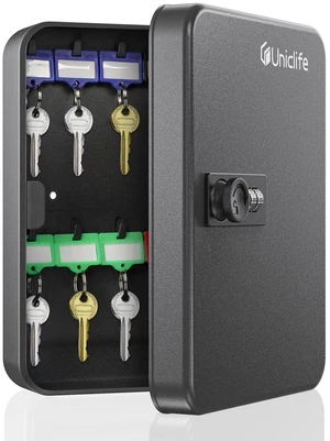 20-Key Steel Key Cabinet, Key Box with Combination Lock, Black Resettable digital combination lock, wall mount security storage box for home, offices, schools and business use 20-Key Steel Key Cabinet, Key Box with Combination Lock, Black Resettable digital combination lock, wall mount security storage box for home, offices, schools and business use