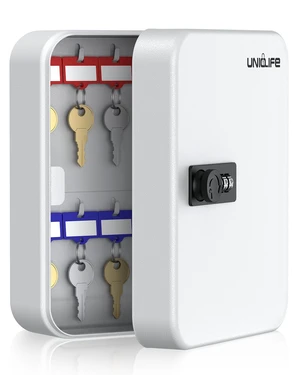 20 Position Key Cabinet with Combination Lock Resettable White Digital Security Storage Box Steel Key Organizer with Colorful Key Tag Labels Stickers and Hooks 20 Position Key Cabinet with Combination Lock Resettable White Digital Security Storage Box Steel Key Organizer with Colorful Key Tag Labels Stickers and Hooks