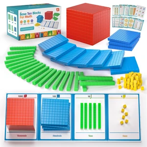 Plastic Base Ten Blocks 143 pcs Base 10 Math Manipulatives for Kids Place Value Blocks Kindergarten Counting Cubes for Kids Math, Math Manipulatives for Early Counting Math Toy for 1st Grade Plastic Base Ten Blocks 143 pcs Base 10 Math Manipulatives for Kids Place Value Blocks Kindergarten Counting Cubes for Kids Math, Math Manipulatives for Early Counting Math Toy for 1st Grade