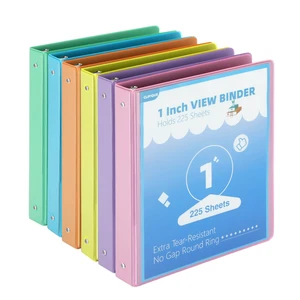 1 Inch Binders 3 Ring,6 Pack Three Ring Binder with 2 Pockets,PVC-Free,Customizable Clear View Cover for 8.5 x 11'' Letter Size Papers, Round Ring Ideal for School, Office Supplies 1 Inch Binders 3 Ring,6 Pack Three Ring Binder with 2 Pockets,PVC-Free,Customizable Clear View Cover for 8.5 x 11'' Letter Size Papers, Round Ring Ideal for School, Office Supplies