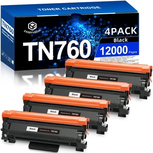Replacement for Brother TN760 High Yield Black Toner Cartridge 4-Pack Use with MFC-L2710DW MFC-L2750DW HL-L2350DW HL-L2370DW HL-L2395DW L2390DW DCP-L2550DW Replacement for Brother TN760 High Yield Black Toner Cartridge 4-Pack Use with MFC-L2710DW MFC-L2750DW HL-L2350DW HL-L2370DW HL-L2395DW L2390DW DCP-L2550DW