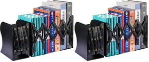 2PCS Adjustable Bookends, Metal Book Ends for Heavy Book, 2 Dividers, Nonslip Book Stander for Desk, Shelf, Office, Stationery Gift, Extends up to 19 inches (Black) (Pack of 2) 2PCS Adjustable Bookends, Metal Book Ends for Heavy Book, 2 Dividers, Nonslip Book Stander for Desk, Shelf, Office, Stationery Gift, Extends up to 19 inches (Black) (Pack of 2)