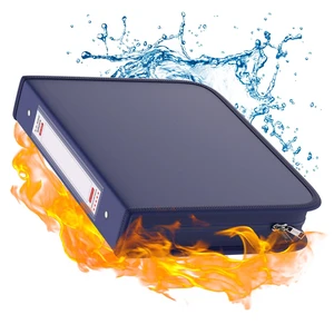 Fireproof 3 Ring Binder with Zipper, 1.5" D Rings Holds 375 Sheets Fits Letter Size,Compatible with Clear Page Protectors,Built-in Net Pouch Pen Holder,Portable Safe Storage,1 Pack,Blue Fireproof 3 Ring Binder with Zipper, 1.5" D Rings Holds 375 Sheets Fits Letter Size,Compatible with Clear Page Protectors,Built-in Net Pouch Pen Holder,Portable Safe Storage,1 Pack,Blue