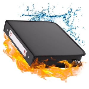 Fireproof 3 Ring Binder with Zipper, 1.5" D Rings Holds 375 Sheets Fits Letter Size,Compatible with Clear Page Protectors,Built-in Net Pouch Pen Holder,Portable Safe Storage,1 Pack,Black Fireproof 3 Ring Binder with Zipper, 1.5" D Rings Holds 375 Sheets Fits Letter Size,Compatible with Clear Page Protectors,Built-in Net Pouch Pen Holder,Portable Safe Storage,1 Pack,Black