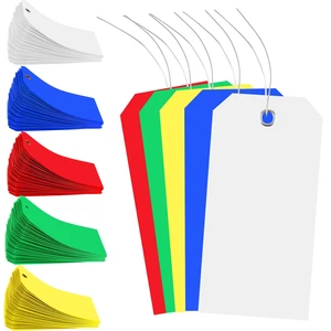 500 Plastic Shipping Tags with Wire - Waterproof Heavy Duty Labels with String Wires - Colorful, 4 3/4 x 2 3/8 500 Plastic Shipping Tags with Wire - Waterproof Heavy Duty Labels with String Wires - Colorful, 4 3/4 x 2 3/8