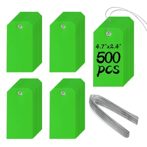 500 Pieces Plastic Shipping Tags with Wire Waterproof Hang Tags Heavy Duty Labeling Tags with String Wires Tags Labels Labeling Tags Stacking Tags for Equipment Car Parts (Green, 4 3/4 x 2 3/8) 500 Pieces Plastic Shipping Tags with Wire Waterproof Hang Tags Heavy Duty Labeling Tags with String Wires Tags Labels Labeling Tags Stacking Tags for Equipment Car Parts (Green, 4 3/4 x 2 3/8)