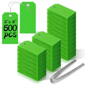 500 Pieces Plastic Shipping Tags with Wire Waterproof Hang Tags Heavy Duty Labeling Tags with String Wires Tags Labels Labeling Tags Stacking Tags for Equipment Car Parts (Green, 2x4) 500 Pieces Plastic Shipping Tags with Wire Waterproof Hang Tags Heavy Duty Labeling Tags with String Wires Tags Labels Labeling Tags Stacking Tags for Equipment Car Parts (Green, 2x4)