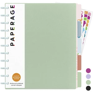 Large Customizable Discbound Notebook, 114 Pages, All-in-One, 11-Disc Refillable Spiral Journal, 12-Month Undated Calendar, Dividers & Stickers (Sage), 11.14 in x 9.6 in Large Customizable Discbound Notebook, 114 Pages, All-in-One, 11-Disc Refillable Spiral Journal, 12-Month Undated Calendar, Dividers & Stickers (Sage), 11.14 in x 9.6 in