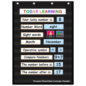 10-Pocket Standard Pocket Chart for Classroom & Homeschool,Black Heavy Duty Hanging Design, Fits 3" Sentence Strips & Word Wall Cards, Ideal for Small Groups, Teacher Supplies, 43"H×28"W 10-Pocket Standard Pocket Chart for Classroom & Homeschool,Black Heavy Duty Hanging Design, Fits 3" Sentence Strips & Word Wall Cards, Ideal for Small Groups, Teacher Supplies, 43"H×28"W