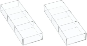 3 Section Clear Acrylic Drawer Organizer Tray, Office & Makeup Drawer Organizer (11.8x4.3 inch) (Pack of 2) 3 Section Clear Acrylic Drawer Organizer Tray, Office & Makeup Drawer Organizer (11.8x4.3 inch) (Pack of 2)