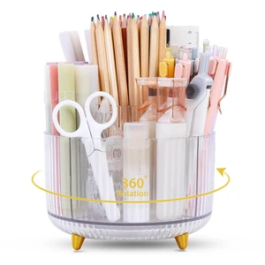 Rotating Pencil Pen Holder, Pen Organizer with 5 Slots - Aesthetic Desk Organizer and Accessories for School, Home, Office Supplies Rotating Pencil Pen Holder, Pen Organizer with 5 Slots - Aesthetic Desk Organizer and Accessories for School, Home, Office Supplies