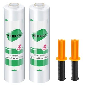 Stretch Film, Stretch Wrap with Handles Industrial Strength, Moving Wrapping Plastic Roll, Shrink Wrap for Pallet Wrap, 15" x 1000 Feet, 2 Pack, 60 Gauge Stretch Film, Stretch Wrap with Handles Industrial Strength, Moving Wrapping Plastic Roll, Shrink Wrap for Pallet Wrap, 15" x 1000 Feet, 2 Pack, 60 Gauge