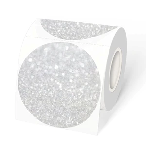 3" Holographic Direct Thermal Label Stickers, Round Printable Rainbow Glitter Thermal Printer Sticker Labels for Gift Wrapping, Self-Adhesive DIY Custom Logo Design- Shiny Silver 3" Holographic Direct Thermal Label Stickers, Round Printable Rainbow Glitter Thermal Printer Sticker Labels for Gift Wrapping, Self-Adhesive DIY Custom Logo Design- Shiny Silver