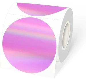 3" Holographic Direct Thermal Label Stickers, Round Printable Rainbow Glitter Thermal Printer Sticker Labels for Gift Wrapping, Self-Adhesive DIY Custom Logo Design- Holographic Pink 3" Holographic Direct Thermal Label Stickers, Round Printable Rainbow Glitter Thermal Printer Sticker Labels for Gift Wrapping, Self-Adhesive DIY Custom Logo Design- Holographic Pink