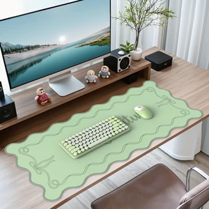 Green Scalloped Desk Cover Mat, X-Large Mouse Pad PU Leather Desk Pad Mat,Waterproof Writing Blotter for Desktop, Non-Slip XL Mousepad for Computer Office Dorm-Bow Green Scalloped Desk Cover Mat, X-Large Mouse Pad PU Leather Desk Pad Mat,Waterproof Writing Blotter for Desktop, Non-Slip XL Mousepad for Computer Office Dorm-Bow