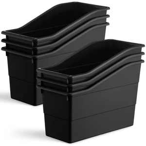 6 Packs Book Bins for Classroom Plastic Book Binder Holders Vertical Organizer Baskets Storage Boxes for Classroom Library Home Office Organization Stationery Supplies (Black) 6 Packs Book Bins for Classroom Plastic Book Binder Holders Vertical Organizer Baskets Storage Boxes for Classroom Library Home Office Organization Stationery Supplies (Black)