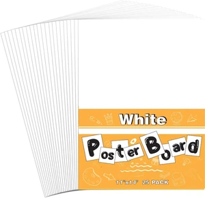 11"x14" White Poster Board, 25 Pack Poster Paper Bulk, 230GSM Heavyweight Dual Matte Surface Thickness Blank Poster Board for Art Display Board,Classroom Use,School Craft Project,Presentation Drawing 11"x14" White Poster Board, 25 Pack Poster Paper Bulk, 230GSM Heavyweight Dual Matte Surface Thickness Blank Poster Board for Art Display Board,Classroom Use,School Craft Project,Presentation Drawing