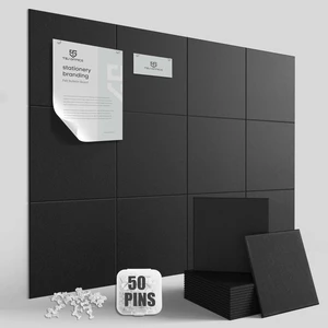 48"x36" Felt Corkboard Bulletin Board, 12 Pack for Wall,Black Includes 50 Pushpins & Clips, Removable Adhesive Tabs, Alternative Wall Tiles for Home, Office Decor, Install Without Damage 48"x36" Felt Corkboard Bulletin Board, 12 Pack for Wall,Black Includes 50 Pushpins & Clips, Removable Adhesive Tabs, Alternative Wall Tiles for Home, Office Decor, Install Without Damage