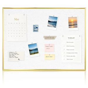 Linen Bulletin Board, 24"x18" Decorative Fabric Pin Board Vision Board Gold Aluminum Frame, Upgraded White Canvas Surface, Wall Mounted, for Home Office Bedroom Dorm Wall Decor Linen Bulletin Board, 24"x18" Decorative Fabric Pin Board Vision Board Gold Aluminum Frame, Upgraded White Canvas Surface, Wall Mounted, for Home Office Bedroom Dorm Wall Decor