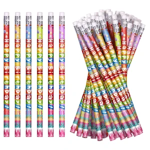 48 Pcs Happy Birthday Pencils Colorful Birthday Pencil for Students Teacher Wooden Pencils with Erasers Birthday Party Supplies, 6 Style(48) 48 Pcs Happy Birthday Pencils Colorful Birthday Pencil for Students Teacher Wooden Pencils with Erasers Birthday Party Supplies, 6 Style(48)