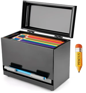 Pencil Dispenser for Classroom, Stainless Steel Pen Holder, Black Pencil Holder for Desk, School Must Haves for Classroom Home Restaurant, Bulk Pencils Storage, Unwrapped Straws Storage Pencil Dispenser for Classroom, Stainless Steel Pen Holder, Black Pencil Holder for Desk, School Must Haves for Classroom Home Restaurant, Bulk Pencils Storage, Unwrapped Straws Storage
