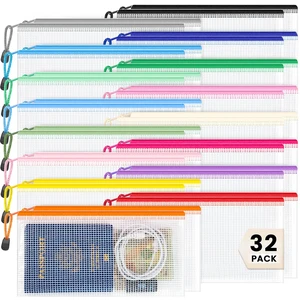 32 Pack A6 Mesh Zipper Pouch Bulk for Office Receipt & Puzzle 16 Colors (2 Per Color), Waterproof Clear PVC Pencil Bags for Classroom Supplies, Puzzles, Receipts and Office Sorting 32 Pack A6 Mesh Zipper Pouch Bulk for Office Receipt & Puzzle 16 Colors (2 Per Color), Waterproof Clear PVC Pencil Bags for Classroom Supplies, Puzzles, Receipts and Office Sorting