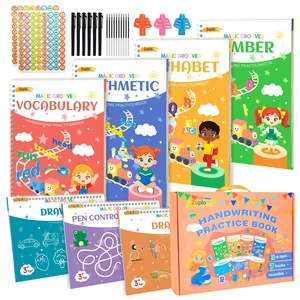 Magic Grooved Writing Practice for Kids Ages 3-8, Reusable Workbooks Handwriting for Preschool Learning, Letters Numbers Math & Drawing Tracing Books with Disappearing Ink Pens, Educational Gift Magic Grooved Writing Practice for Kids Ages 3-8, Reusable Workbooks Handwriting for Preschool Learning, Letters Numbers Math & Drawing Tracing Books with Disappearing Ink Pens, Educational Gift