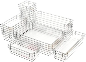 Clear Acrylic Drawer Organizer Tray 5 Size Junk Small Storage Container Bin Box Organization for Desk Makeup Bathroom Vanity Kitchen Tool Make Up Workspace Home Dorm Apartment Office Room Nightstand Clear Acrylic Drawer Organizer Tray 5 Size Junk Small Storage Container Bin Box Organization for Desk Makeup Bathroom Vanity Kitchen Tool Make Up Workspace Home Dorm Apartment Office Room Nightstand