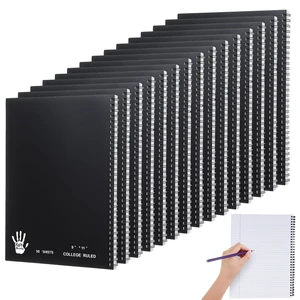 15 Pcs Left Handed Spiral Notebook Bulk, 8.5" x 11", 50 Sheets, Black 50 Sheets Each, Spiral Bound, Smooth Writing Paper, Student School Supplies, Assorted Color Covers, Office, Classroom, Study 15 Pcs Left Handed Spiral Notebook Bulk, 8.5" x 11", 50 Sheets, Black 50 Sheets Each, Spiral Bound, Smooth Writing Paper, Student School Supplies, Assorted Color Covers, Office, Classroom, Study