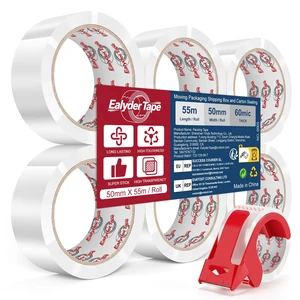 6 Rolls Transparent Packing Tape 2" x 60Yd with Dispenser Clear Tape 6 Rolls Transparent Packing Tape 2" x 60Yd with Dispenser Clear Tape