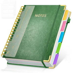 Hardcover Multi Subject Spiral Notebook with Tabs, Large B5 for Work Green 300-Page College Ruled B5 Journal with Removable Dividers, Thick Paper, Tabbed Notebook for School and Office Hardcover Multi Subject Spiral Notebook with Tabs, Large B5 for Work Green 300-Page College Ruled B5 Journal with Removable Dividers, Thick Paper, Tabbed Notebook for School and Office