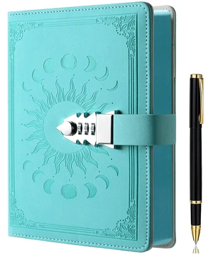 Diary with Lock for Women Girls, Colorful Lock Journal, Refillable Leather Journal Writing Notebook, Size A5(21 × 15cm) Grass green Diary with Lock for Women Girls, Colorful Lock Journal, Refillable Leather Journal Writing Notebook, Size A5(21 × 15cm) Grass green