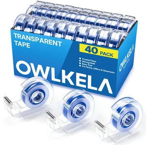 40 Pcs Clear Tape Dispensers, 1 Inch Blue Core Refillable Dispensers, Transparent Tape, 0.7" x 27 yds Per Roll, Ideal for School, Office, Gift Wrapping and Craft 40 Pcs Clear Tape Dispensers, 1 Inch Blue Core Refillable Dispensers, Transparent Tape, 0.7" x 27 yds Per Roll, Ideal for School, Office, Gift Wrapping and Craft