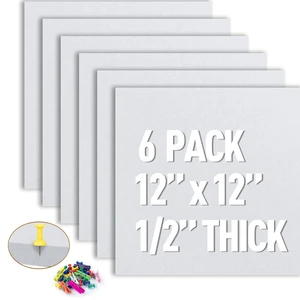 White Cork Bulletin Board 12x12, 1/2" Thick Felt Cork Board Tiles 6 Pack, Small Square Pin Board for Wall, Self Adhesive Corkboards with 60 Push Pin Wood Clips for School, Home & Office White Cork Bulletin Board 12x12, 1/2" Thick Felt Cork Board Tiles 6 Pack, Small Square Pin Board for Wall, Self Adhesive Corkboards with 60 Push Pin Wood Clips for School, Home & Office