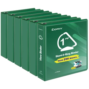 Heavy Sturdy 1 Inch Slant-D Ring 3 Ring Binder with Clear View Cover 1"Heavy Duty Slant-D Ring,PVC-Free 2.4mm Board,Holds 225 Letter Sheets,Commercial Bulk for Corporate Offices,6 Pack (Green) Heavy Sturdy 1 Inch Slant-D Ring 3 Ring Binder with Clear View Cover 1"Heavy Duty Slant-D Ring,PVC-Free 2.4mm Board,Holds 225 Letter Sheets,Commercial Bulk for Corporate Offices,6 Pack (Green)
