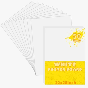 22" x 28" White Poster Board, 50 Sheets Superb Multipurpose Bulk Poster Board for School, Office, and Craft Projects, 256-83-002 22" x 28" White Poster Board, 50 Sheets Superb Multipurpose Bulk Poster Board for School, Office, and Craft Projects, 256-83-002