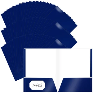 50 Pcs 2 Pocket Glossy Paper Folders Glossy Paper Laminated Portfolios, Letter Size, Presentation Folders with Pockets for Office Teacher Worker Supplies(Blue Color) 50 Pcs 2 Pocket Glossy Paper Folders Glossy Paper Laminated Portfolios, Letter Size, Presentation Folders with Pockets for Office Teacher Worker Supplies(Blue Color)