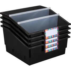 Black Picture Book Classroom Library Bins, 4 Pack 13.5" x 13.5" x 7.75, Large Plastic Bin Organizers for Book Organization, Documents, Files, Magazines Black Picture Book Classroom Library Bins, 4 Pack 13.5" x 13.5" x 7.75, Large Plastic Bin Organizers for Book Organization, Documents, Files, Magazines