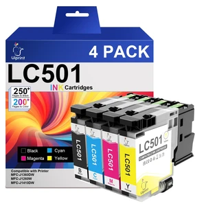 LC501 Ink Cartridges for Brother Printer MFC-J1360DW MFC-J1410DW Compatible with Brother LC501 LC501XL Series Ink Cartridges LC5014PK 4-Pack Standard Yield (BK250 Pages, C/Y/M200 Pages) LC501 Ink Cartridges for Brother Printer MFC-J1360DW MFC-J1410DW Compatible with Brother LC501 LC501XL Series Ink Cartridges LC5014PK 4-Pack Standard Yield (BK250 Pages, C/Y/M200 Pages)