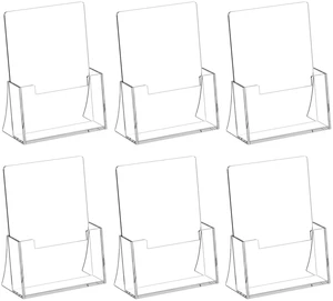 Acrylic Brochure Holder 8.5 x 5.5 Inch, 6 Pack, Bi-fold Flyer Desk Holder Clear, Brochure Display Stands, for Pamphlets, Magazines, Leaflets, Literatures, Booklets, Countertop Organizer, Office Acrylic Brochure Holder 8.5 x 5.5 Inch, 6 Pack, Bi-fold Flyer Desk Holder Clear, Brochure Display Stands, for Pamphlets, Magazines, Leaflets, Literatures, Booklets, Countertop Organizer, Office
