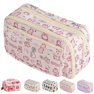 Cute Kawaii Pencil Case Pouch Cartoon Pen Box Holder Organizer for Office Workspace Supplies Desk Accessories Travel Essentials Aesthetic Trendy Cool Stuff Gift Large Capacity (Pink Kapibala) Cute Kawaii Pencil Case Pouch Cartoon Pen Box Holder Organizer for Office Workspace Supplies Desk Accessories Travel Essentials Aesthetic Trendy Cool Stuff Gift Large Capacity (Pink Kapibala)