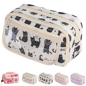 Cute Kawaii Pencil Case Pouch Cartoon Pen Box Holder Organizer for Office Workspace Supplies Desk Accessories Travel Essentials Aesthetic Trendy Cool Stuff Gift Large Capacity (Black Cat) Cute Kawaii Pencil Case Pouch Cartoon Pen Box Holder Organizer for Office Workspace Supplies Desk Accessories Travel Essentials Aesthetic Trendy Cool Stuff Gift Large Capacity (Black Cat)