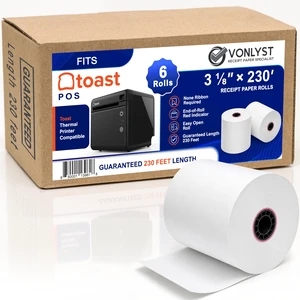Thermal Printer Paper Roll for Toast TP200 Receipt Printer Point of Sale (06 rolls) Thermal Printer Paper Roll for Toast TP200 Receipt Printer Point of Sale (06 rolls)