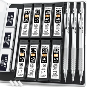 0.9 mm Metal Mechanical Pencil Set with Case 3PCS MP1000 0.9mm Drafting Pencil, 480PCS HB Lead Refills, 3PCS Eraser&Refills for Artist Writing, Drawing, Sketching, Silver 0.9 mm Metal Mechanical Pencil Set with Case 3PCS MP1000 0.9mm Drafting Pencil, 480PCS HB Lead Refills, 3PCS Eraser&Refills for Artist Writing, Drawing, Sketching, Silver