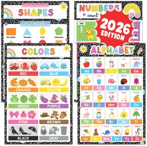 ABC Alphabet Poster, 4 Pack 16x24 Composition Notebook Chart Educational Number Color Shape for Classroom Decor, Learning Chart, Homeschool Supplies, Double Laminated ABC Alphabet Poster, 4 Pack 16x24 Composition Notebook Chart Educational Number Color Shape for Classroom Decor, Learning Chart, Homeschool Supplies, Double Laminated