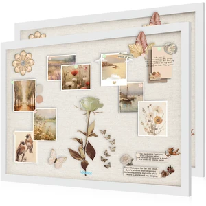 White Cork Bulletin Board with Linen 20" X 30", 2 Pack Large Framed Corkboard for Wall, Hanging Pin Board Picture Board, Cute Vision Board with Pushpins, For Home Kitchen Office White Cork Bulletin Board with Linen 20" X 30", 2 Pack Large Framed Corkboard for Wall, Hanging Pin Board Picture Board, Cute Vision Board with Pushpins, For Home Kitchen Office