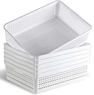 A4 Size Plastic Storage Basket,Desktop File Paper Letter Organizer Tray, 6-Packs (White) A4 Size Plastic Storage Basket,Desktop File Paper Letter Organizer Tray, 6-Packs (White)