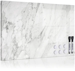 Decorative Magnetic Board for Wall, 24''x18'' Dry Erase Board, White Marble Magnet Board, Display Board, Wall Mounted, for Home, Office, Kitchen, 2 Markers, 6 Magnets Decorative Magnetic Board for Wall, 24''x18'' Dry Erase Board, White Marble Magnet Board, Display Board, Wall Mounted, for Home, Office, Kitchen, 2 Markers, 6 Magnets