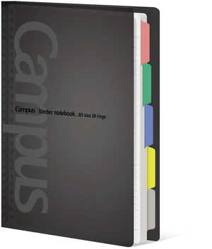 5 Subject Spiral Notebook, Campus B5 Refillable Journal with 5 Tab Dividers, 100 Sheets in 7mm Dotted Ruled Loose Leaf Paper, Black, Japan Import 5 Subject Spiral Notebook, Campus B5 Refillable Journal with 5 Tab Dividers, 100 Sheets in 7mm Dotted Ruled Loose Leaf Paper, Black, Japan Import