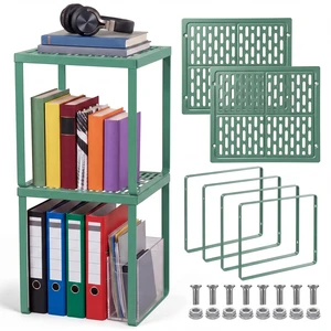 2 Pcs Metal Locker Organizer Shelf Stackable 2-Tier, Grayish Green Fits Standard School Office Gym Lockers, Sturdy Build, Open Grid Design for Visibility, 11x10x12 Inch Size, Hardware Included 2 Pcs Metal Locker Organizer Shelf Stackable 2-Tier, Grayish Green Fits Standard School Office Gym Lockers, Sturdy Build, Open Grid Design for Visibility, 11x10x12 Inch Size, Hardware Included